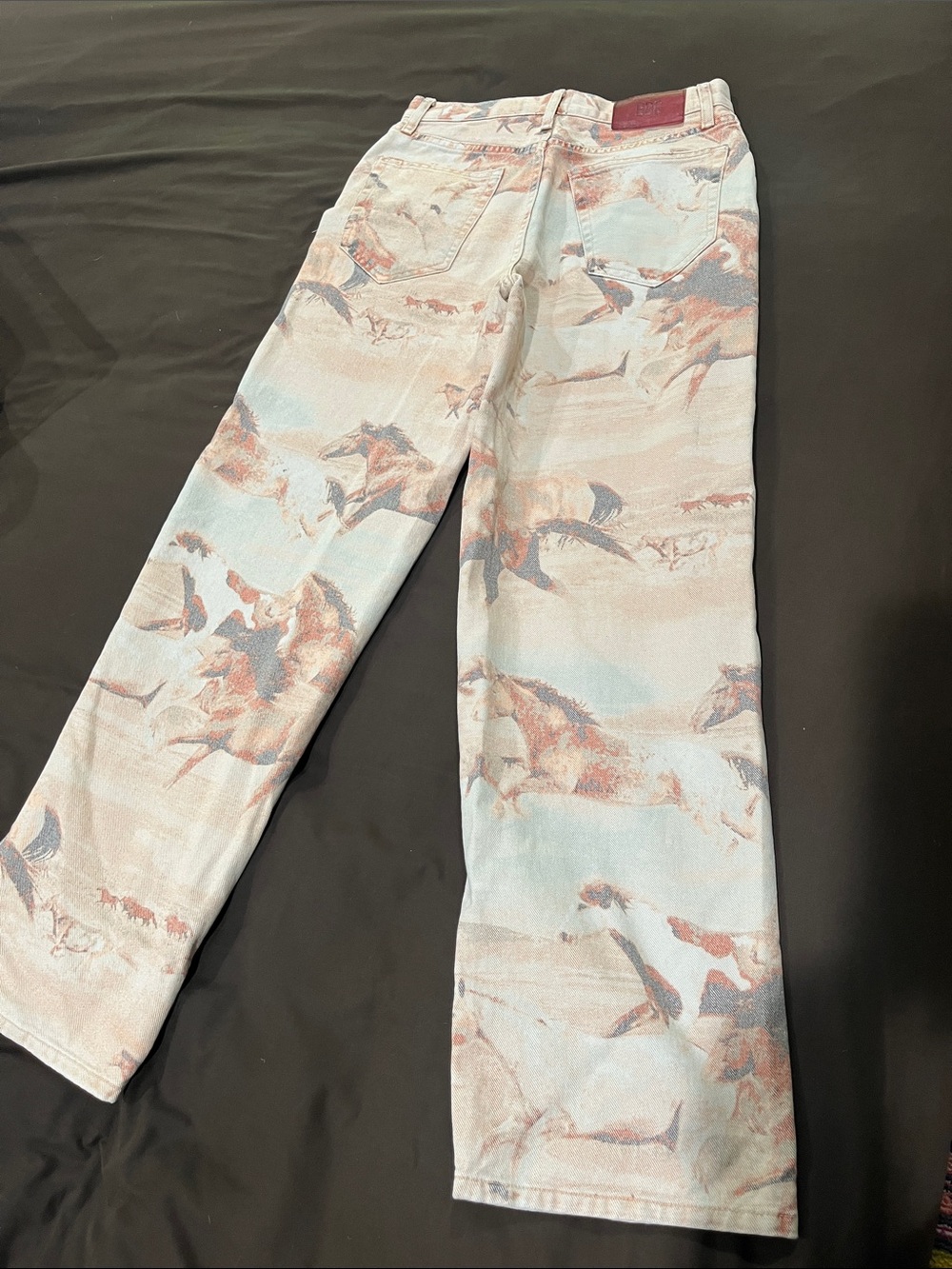 High Rise Baggy Horse Print Jeans - Picture 3 of 5